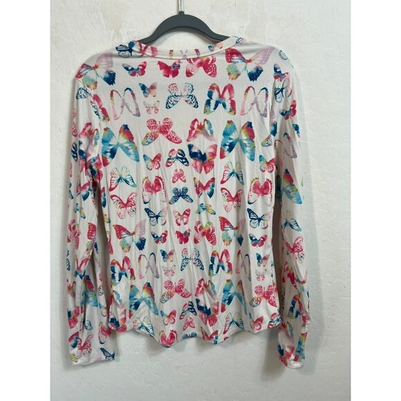 NOBO No Boundaries Butterfly Long Sleeve Ribbed Shirt XL ( Junior's 15-17) Mulit - Picture 5 of 6